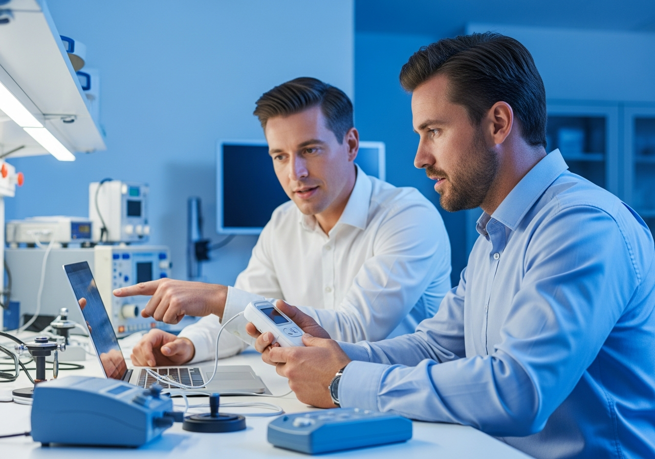Inspecting a finished medical device in a production environment